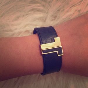 Tory Burch Black & Gold Bracelet (hidden clasp)